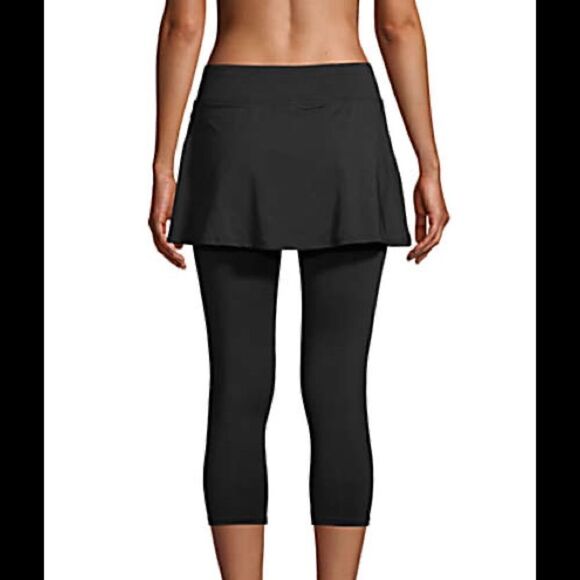 Land’s End Plus Standard Sizes swimsuit, cover-up leggings Navy Blue Various - Picture 4 of 13